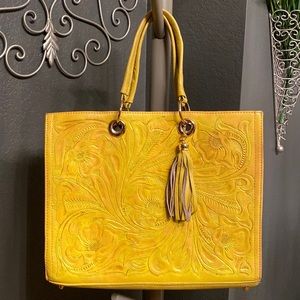 Yellow leather bag